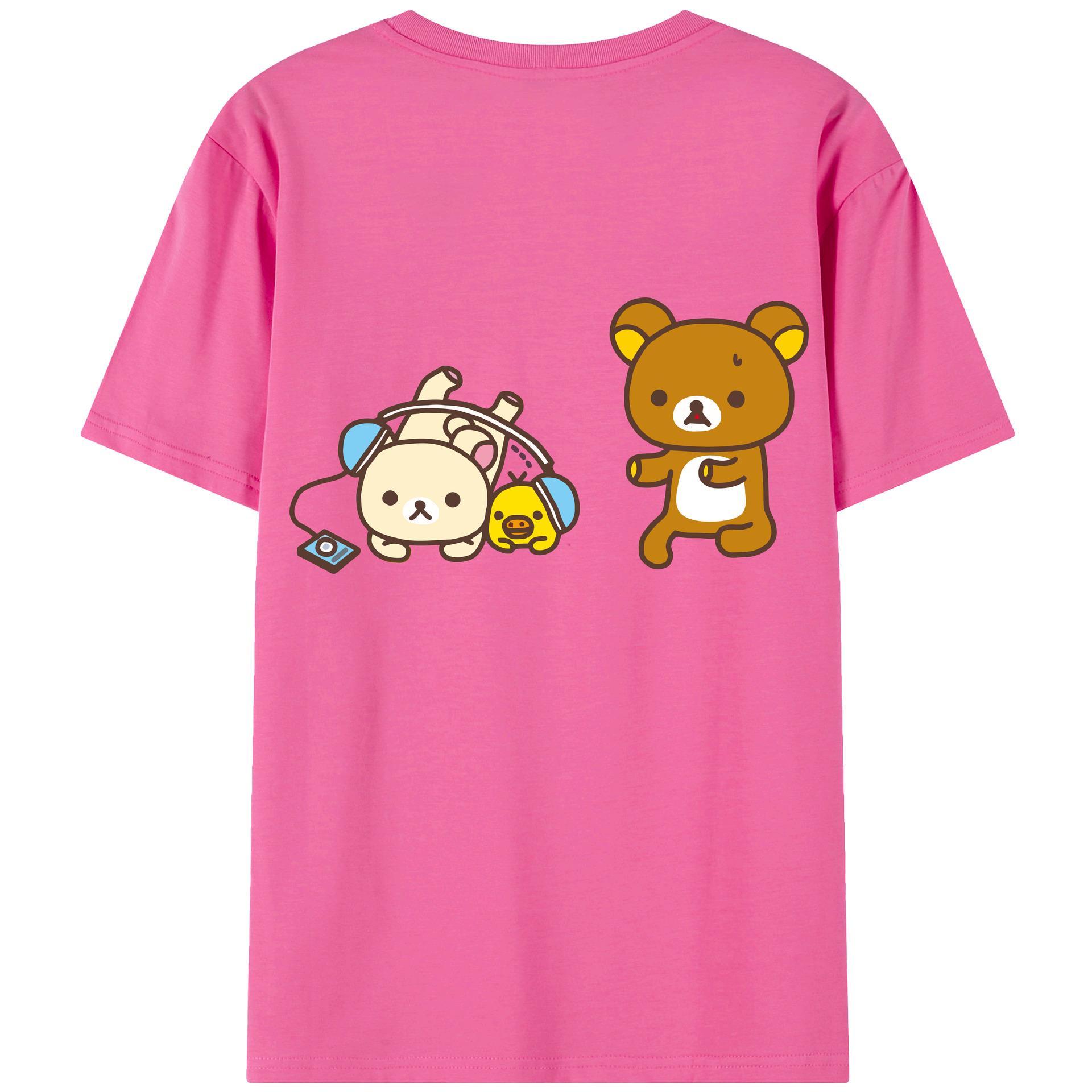 （画像用） リラックマ リラックマ キイロイトリ Rilakkuma Korilakkuma Kiiroitori レディース半袖Tシャツ(バックプリント)